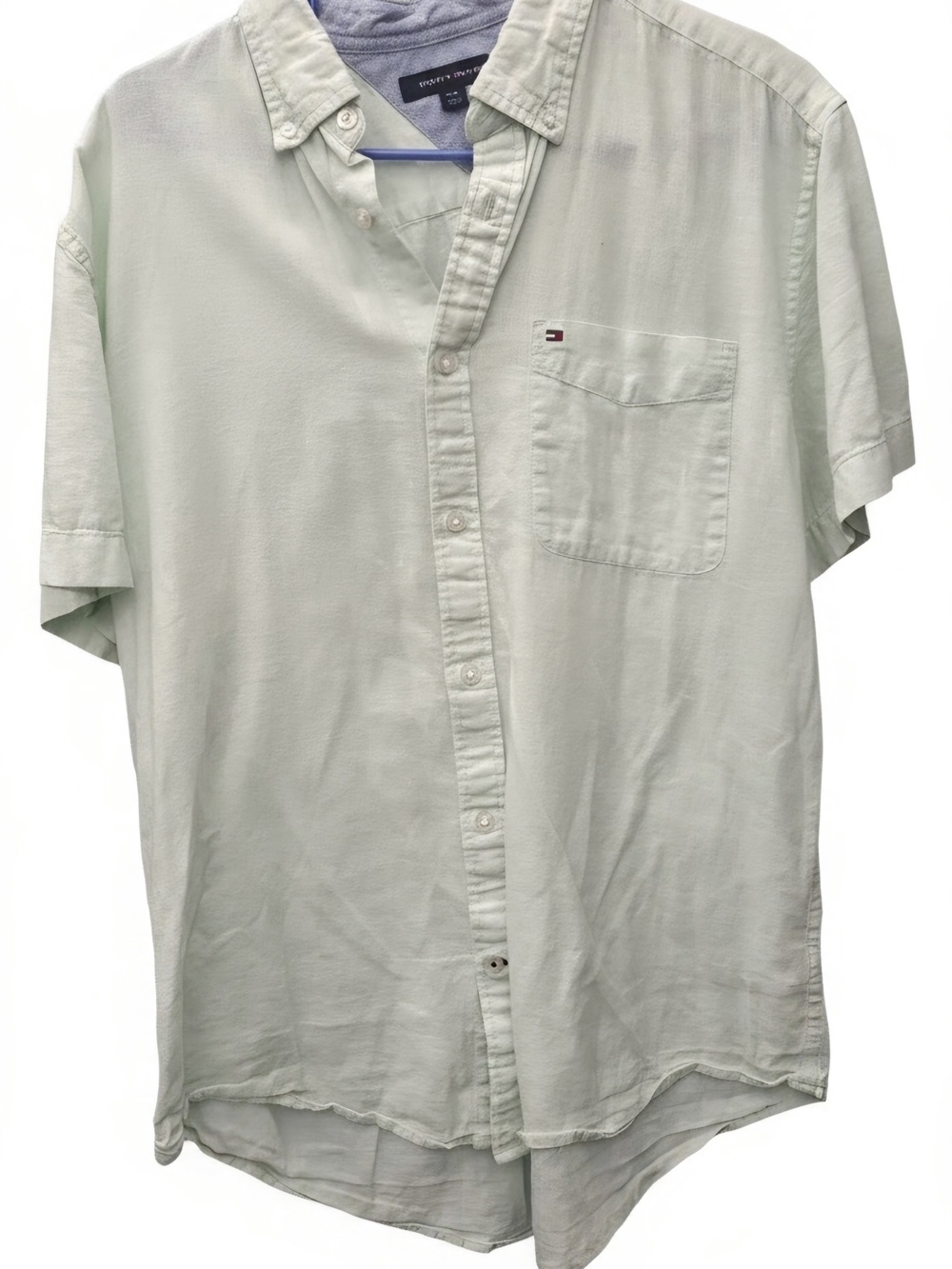Tommy Hilfiger Light Mint Short Sleeve Button-Down Shirt